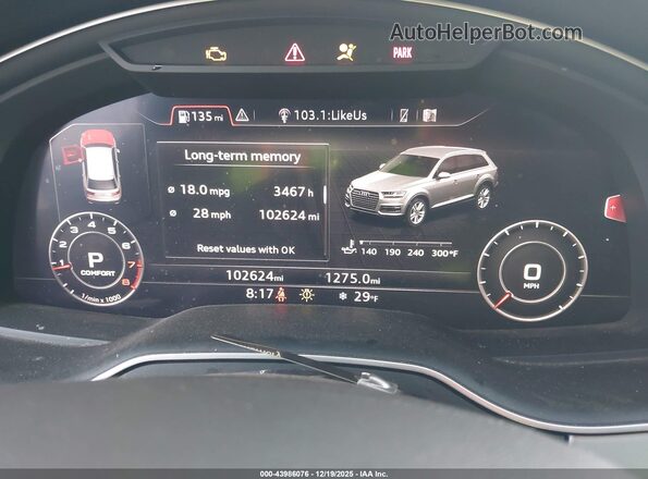 WA1LHAF73KD040269 2019 AUDI Q7 White Widok tylnych siedzeń