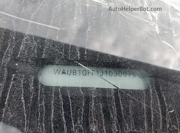 WAUB1GFF1J1030675 2018 AUDI S3 Угольный Вид наклейки с VIN-кодом