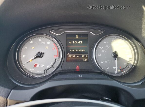 WAUB1GFF2G1118255 2016 AUDI S3 Черный Вид щитка приборов