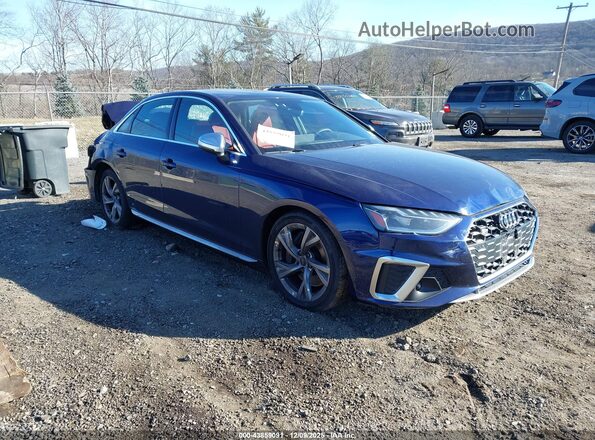 WAUB4AF46MA058379 2021 AUDI S4 Синий Передняя правая четверть
