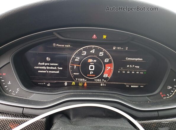 WAUB4CF58KA074469 2019 AUDI S5 Gray Widok zestawu wskaźników