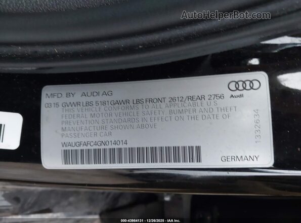 WAUGFAFC4GN014014 2016 AUDI OTHER Черный Вид подкапотного пространства