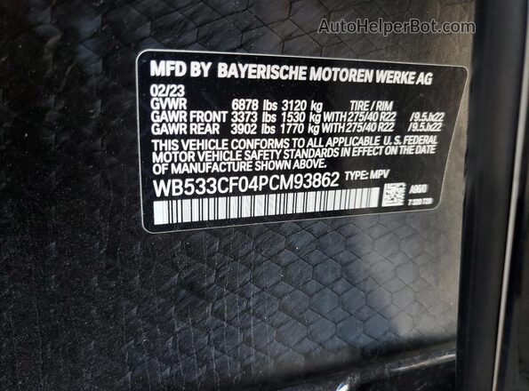 WB533CF04PCM93862 2023 BMW IX White Սալոնի 360 աստիճան տեսք