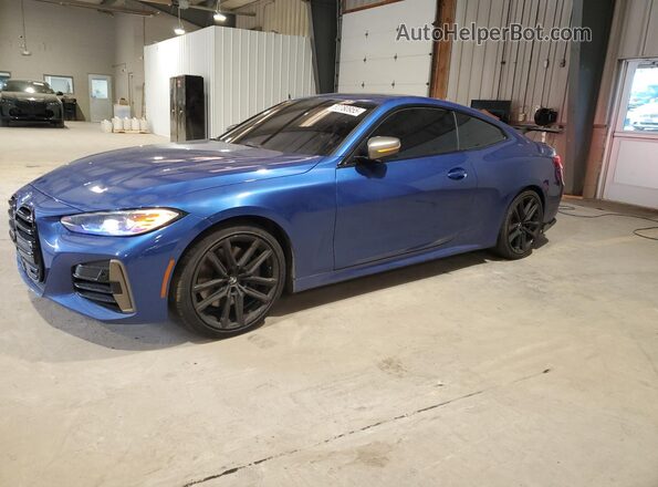 WBA13AR02MCF64094 2021 BMW M4 Blue Առջևի ձախ երեք քառորդ տեսարան