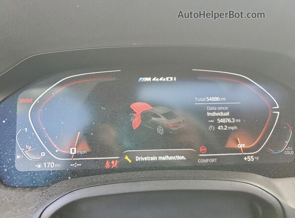 WBA13AR02PCL63345 2023 BMW M4 Синий Вид щитка приборов