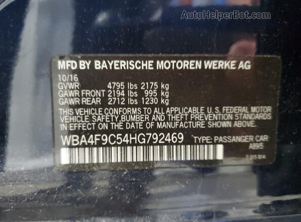 WBA4F9C54HG792469 2017 BMW OTHER Blue Engine compartment view