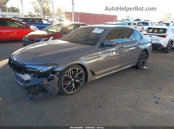 WBA53BJ0XMWW89424 2021 BMW 5 SERIES Серый Передняя левая четверть