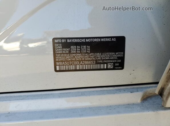 WBA5U7C00LA286653 2020 BMW M3 Белый Вид подкапотного пространства