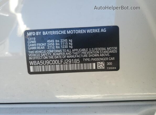 WBA5U9C00LFJ29185 2020 BMW M3 Белый Вид подкапотного пространства