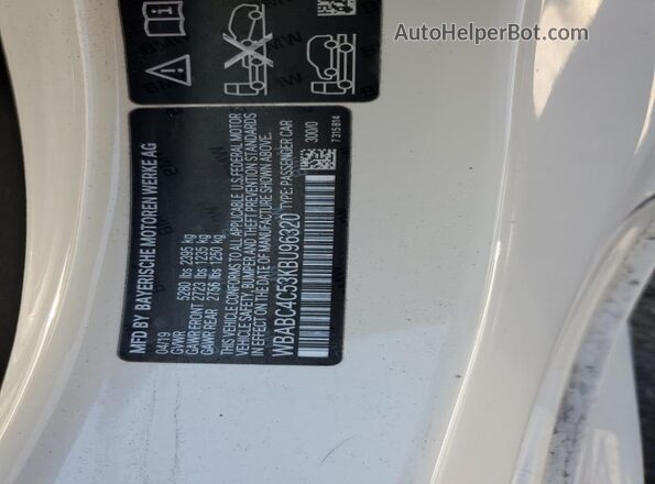 WBABC4C53KBU96320 2019 BMW M8 Белый Вид подкапотного пространства