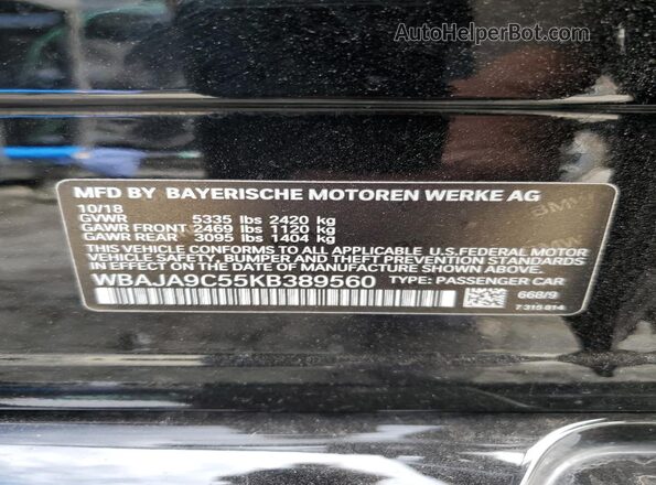 WBAJA9C55KB389560 2019 BMW OTHER Black Widok komory silnika