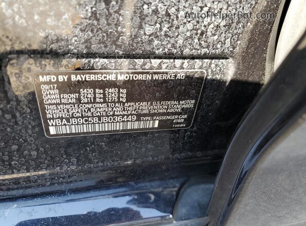WBAJB9C58JB036449 2018 BMW M5 Black Շարժիչի բաժամունքի տեսք