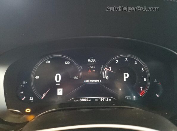 WBAJB9C5XKB288432 2019 BMW M5 Gray Սարքավորումների վահանակի տեսք