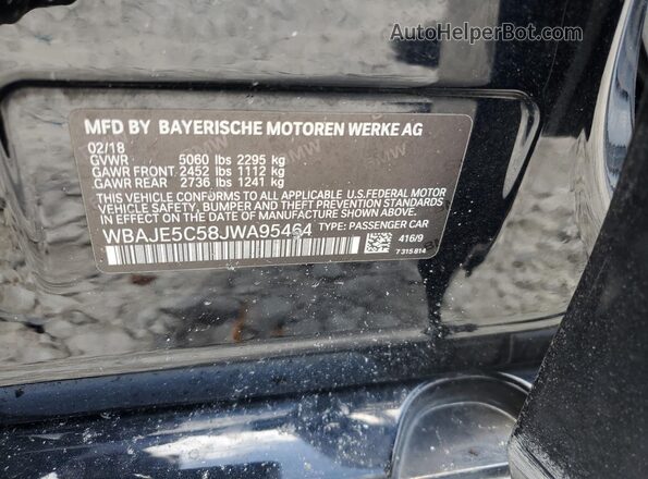 WBAJE5C58JWA95464 2018 BMW 5 SERIES Черный Вид подкапотного пространства