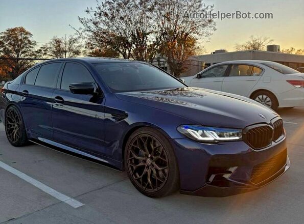 WBAJS7C00LBN96137 2020 BMW M5 Blue Առջևի ձախ երեք քառորդ տեսարան