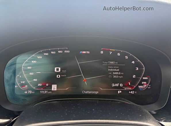 WBAJS7C00LBN96137 2020 BMW M5 Blue Առջևի վահանակի տեսք