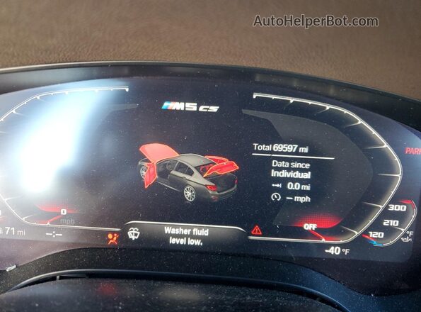 WBAJS7C03LBN96777 2020 BMW M5 Black Vista del cuadro de instrumentos