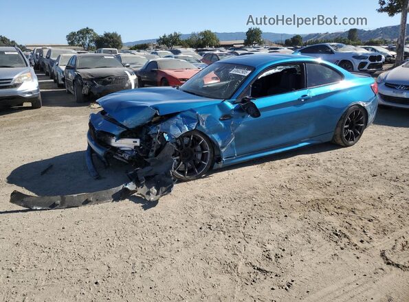 WBS2U7C02L7F89254 2020 BMW M2 Blue წინა მარცხენა ხედი სამი მეოთხედიდან