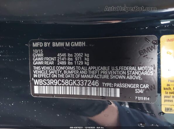 WBS3R9C58GK337246 2016 BMW M4 Черный Вид подкапотного пространства