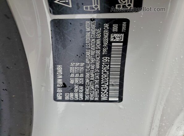 WBS43AZ02RCP62199 2024 BMW M4 White Widok komory silnika