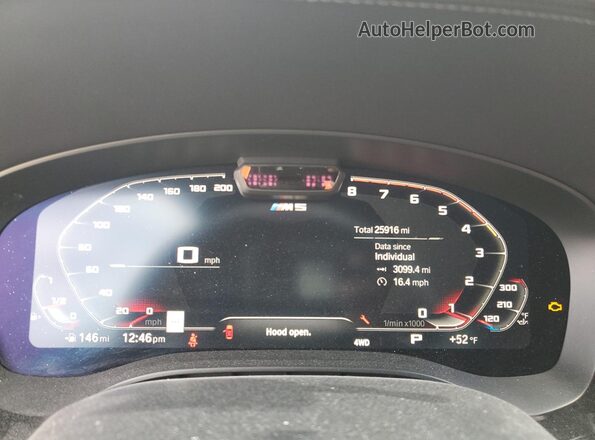 WBS83CH06MCF95078 2021 BMW M5 Black Vista del cuadro de instrumentos