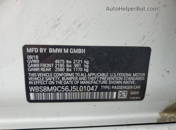 WBS8M9C56J5L01047 2018 BMW M3 Белый Вид подкапотного пространства