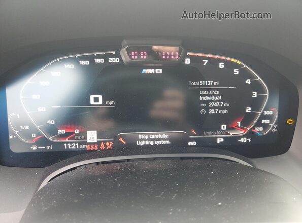 WBSGV0C07LCD62739 2020 BMW M8 Gray Вид щитка приладів