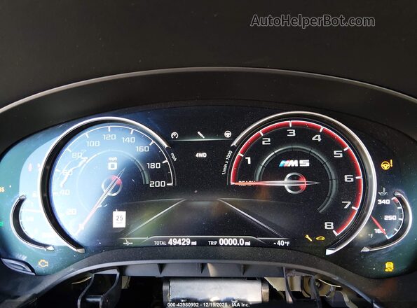 WBSJF0C54KB285456 2019 BMW M5 Black Widok tylnych siedzeń