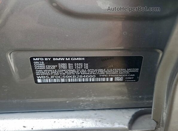 WBSJF0C59KB284660 2019 BMW M5 Серый Вид подкапотного пространства