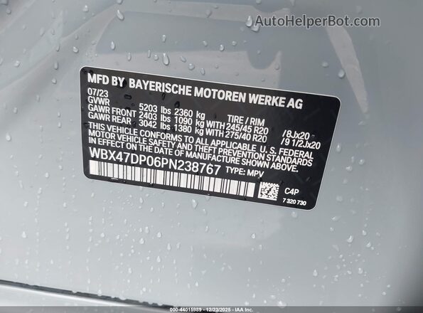 WBX47DP06PN238767 2023 BMW X3 Blue Widok komory silnika