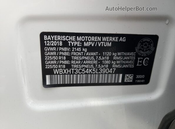 WBXHT3C54K5L39047 2019 BMW X1 Белый Вид подкапотного пространства