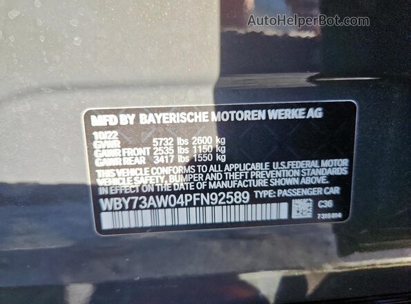 WBY73AW04PFN92589 2023 BMW I4 Charcoal ძრავის განყოფილების ხედი
