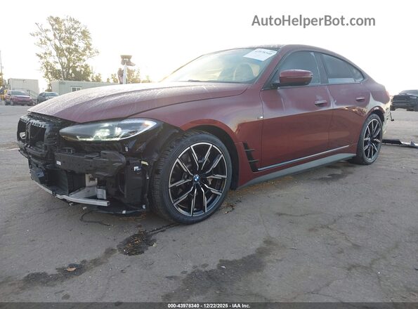 WBY73AW05NFN05084 2022 BMW I4 Бордовый Передняя левая четверть