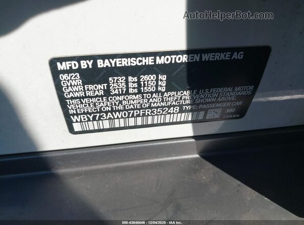 WBY73AW07PFR35248 2023 BMW I4 White Widok komory silnika