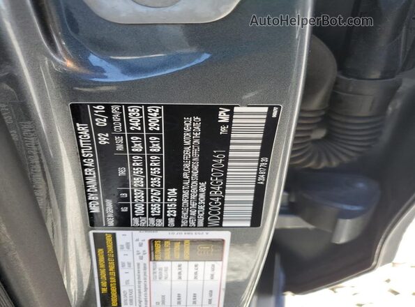 WDC0G4JB4GF070461 2016 MERCEDES-BENZ GLC-CLASS Gray Vista de la etiqueta del VIN