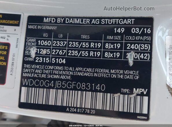 WDC0G4JB5GF083140 2016 MERCEDES-BENZ GLC 300 Белый Вид подкапотного пространства