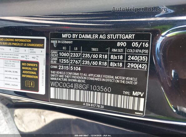 WDC0G4JB8GF103560 2016 MERCEDES-BENZ GLC 300 Black Widok komory silnika