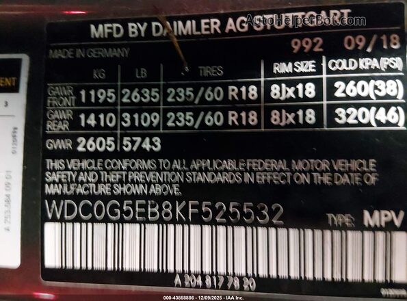 WDC0G5EB8KF525532 2019 MERCEDES-BENZ GLC 350E Gray Engine compartment view