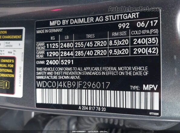 WDC0J4KB9JF296017 2018 MERCEDES-BENZ GLC 300 COUPE Gray Engine compartment view