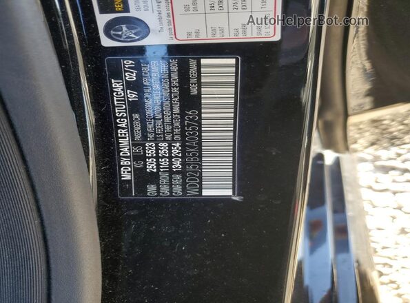 WDD2J5JB5KA035736 2019 MERCEDES-BENZ CLS-CLASS Black Вид підкапотного простору
