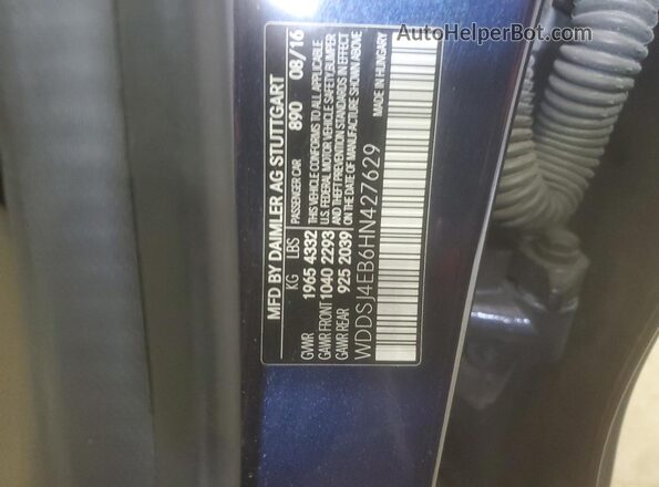 WDDSJ4EB6HN427629 2017 MERCEDES-BENZ CLA-CLASS Blue Engine compartment view