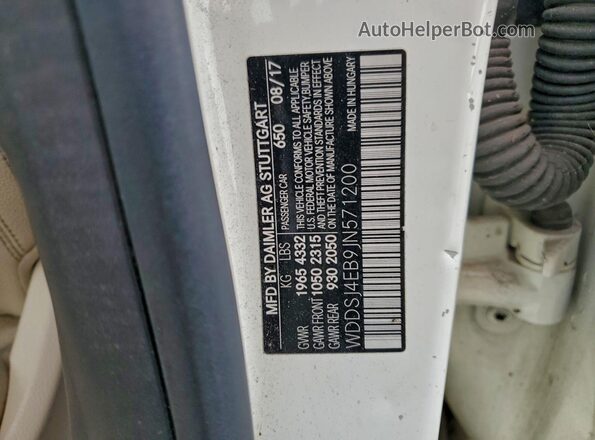 WDDSJ4EB9JN571200 2018 MERCEDES-BENZ CLA-CLASS Белый Вид подкапотного пространства