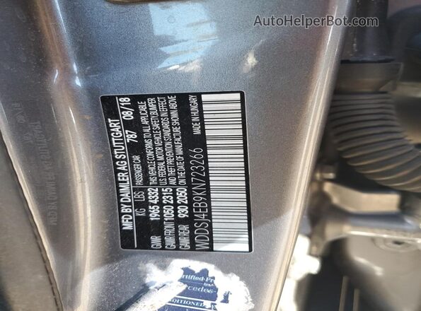 WDDSJ4EB9KN723266 2019 MERCEDES-BENZ CLA-CLASS Silver Вид наклейки з VIN-кодом