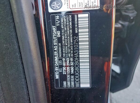 WDDUG8CB0HA310752 2017 MERCEDES-BENZ S Black ძრავის განყოფილების ხედი