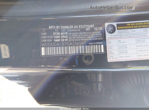 WDDUG8CB7GA236597 2016 MERCEDES-BENZ S-CLASS Black Вид підкапотного простору
