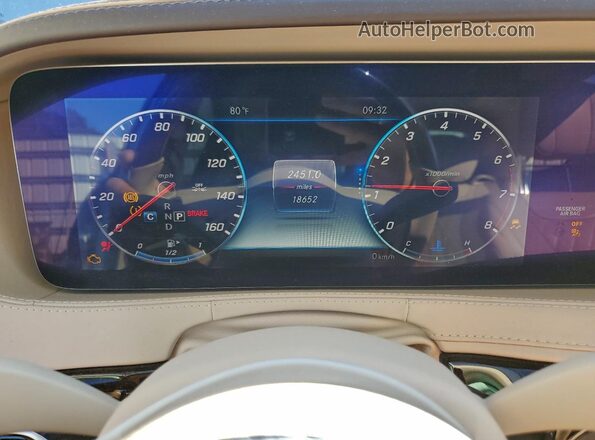 WDDUG8DB2KA492122 2019 MERCEDES-BENZ S Синий Вид щитка приборов
