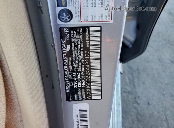 WDDUG8DB2KA492122 2019 MERCEDES-BENZ S Синий Вид подкапотного пространства