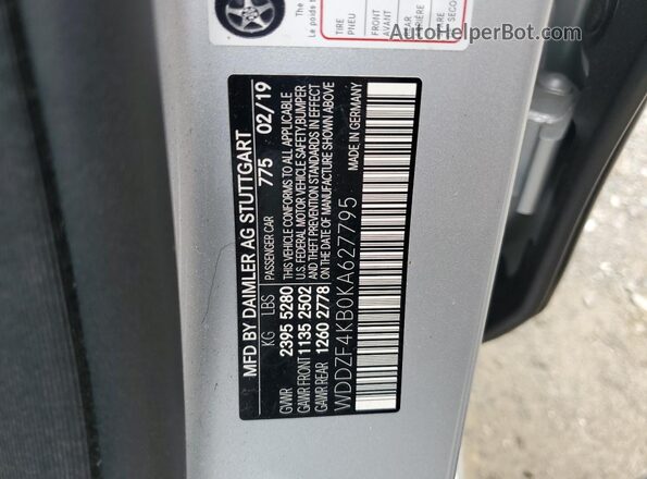 WDDZF4KB0KA627795 2019 MERCEDES-BENZ E Silver Widok komory silnika