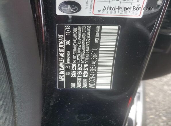 WDDZF4KB5KA586810 2019 MERCEDES-BENZ E Черный Вид подкапотного пространства