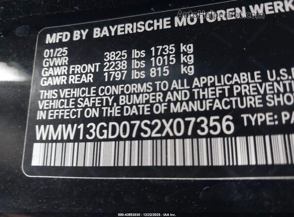 WMW13GD07S2X07356 2025 MINI HARDTOP Black Vista del compartimento del motor